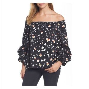 HALOGEN -Puff Sleeve Off Shoulder Top